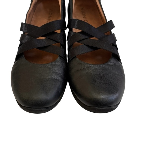 Vionic Black Magnolia Serenity Leather Strappy Slip On Loafer Flats Size 8.5 - Picture 11 of 13